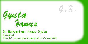 gyula hanus business card